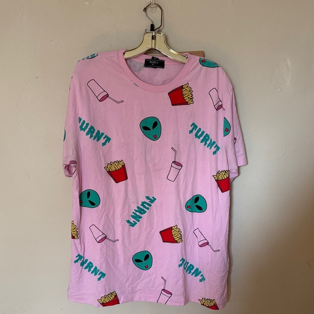 Forever 21 Pink Alien and Fries Tee